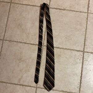 Lanvin Brown Striped Tie Neck Tie